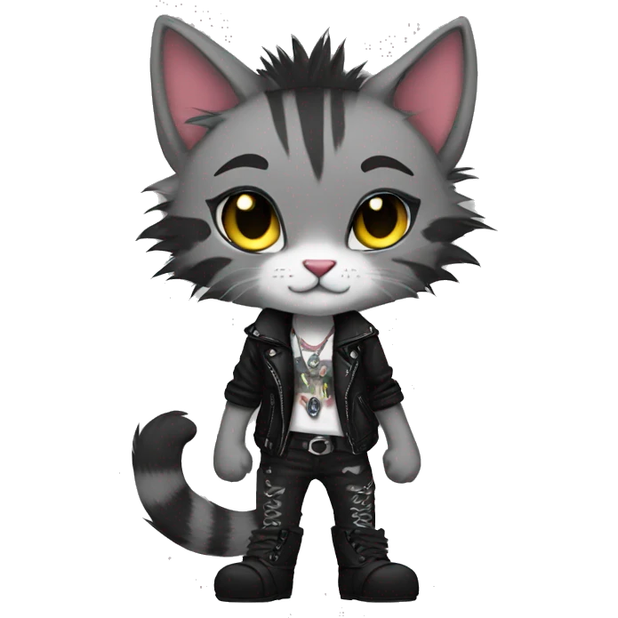 Anthro Punk Feline Full body emoji