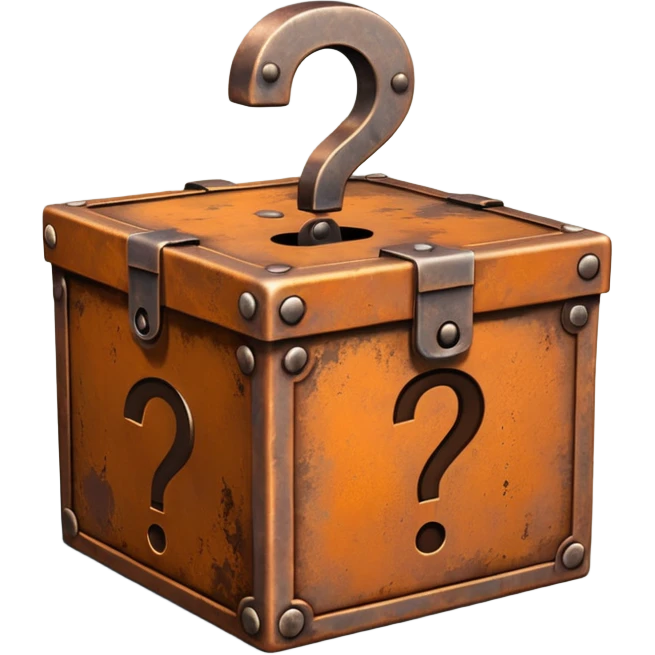 Rusty Mystery box with question mark emoji