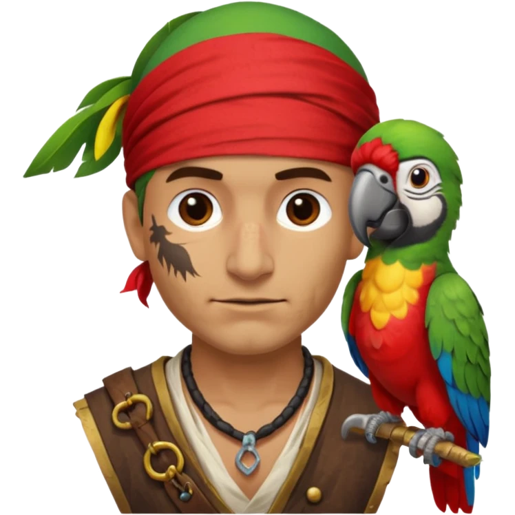 pirate and parrot emoji