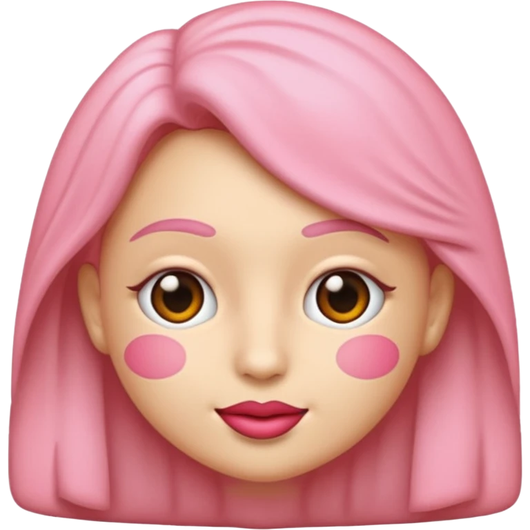 emoji de beijo rosa claro um pouco realista  emoji