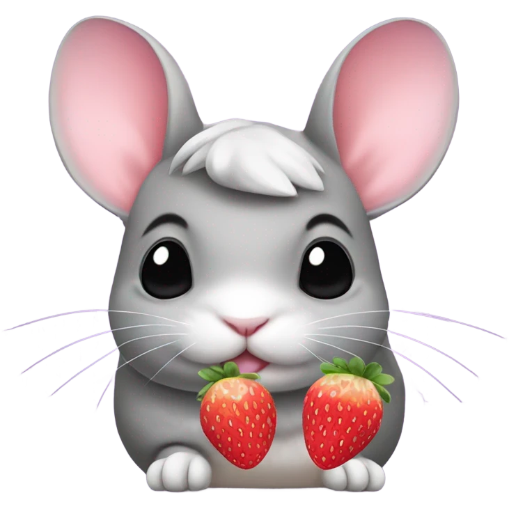 chinchilla with a strawberry and a pink pastel bow on its head emoji