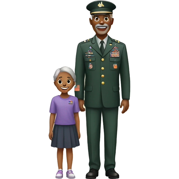 Veteran with granddaughter emoji