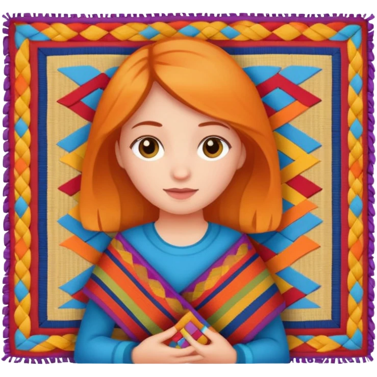 girl with a rug in her hands emoji
