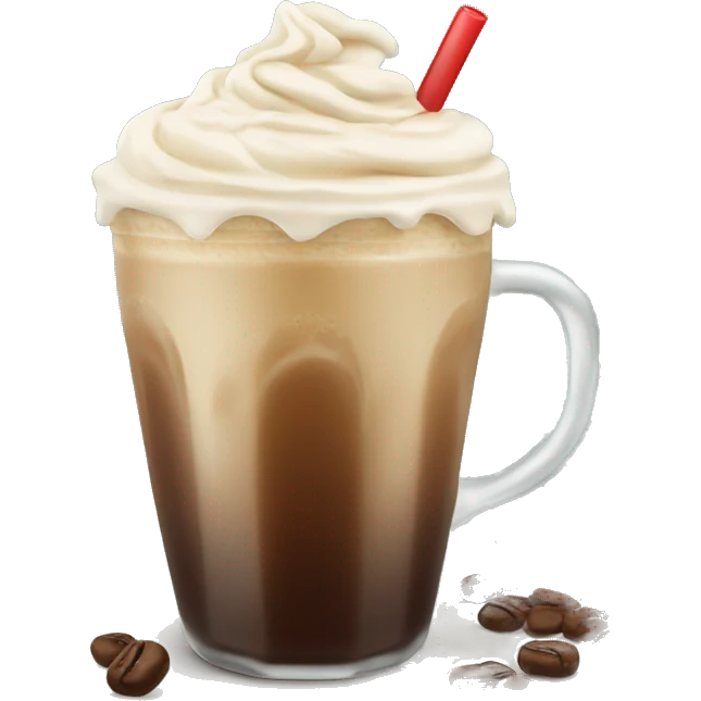Ice coffee with cream emoji