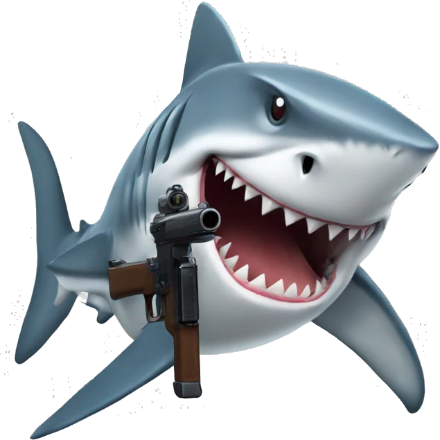 shark with gun emoji