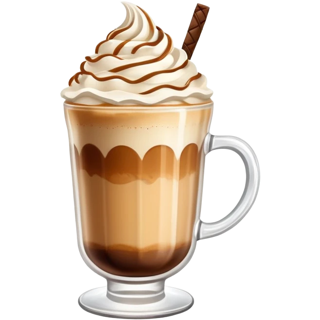 Dalgona coffee with whipped coffee topping in glass emoji