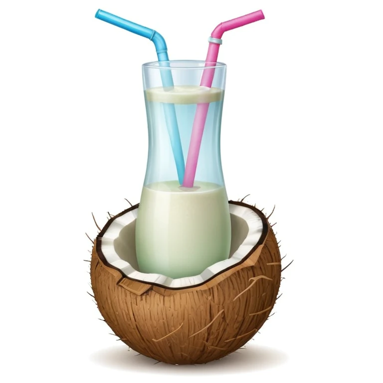 Coconut juice in a bottle emoji