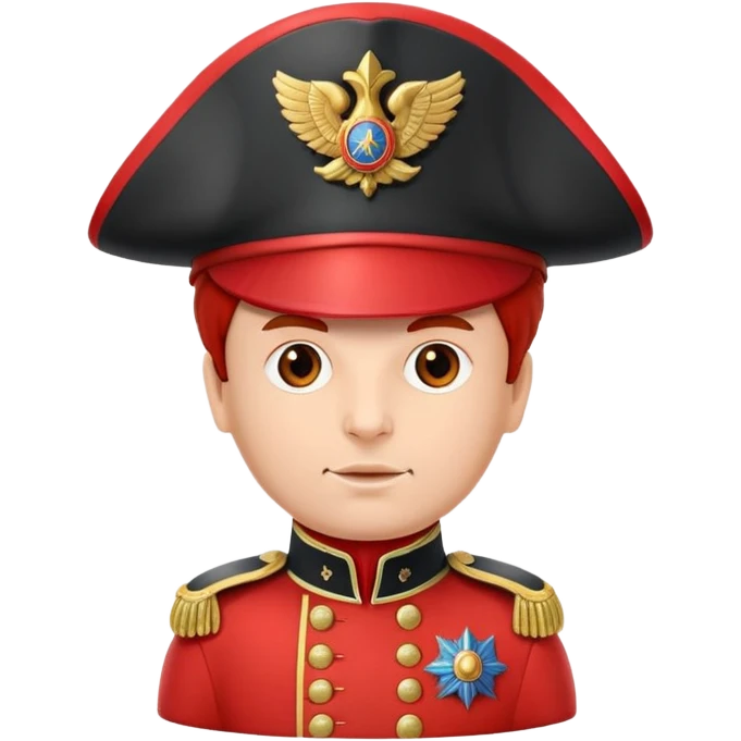 Tomato wearing Napoleon Bonaparte's bicorne hat and military officer uniform emoji