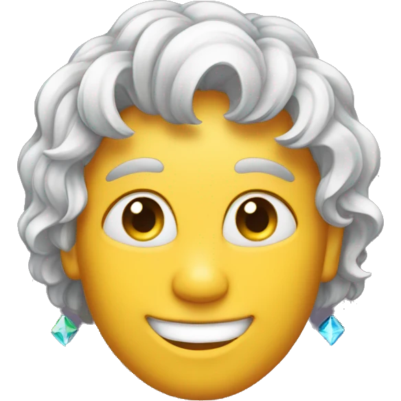 happy person with hair made of jewel, prisms emoji