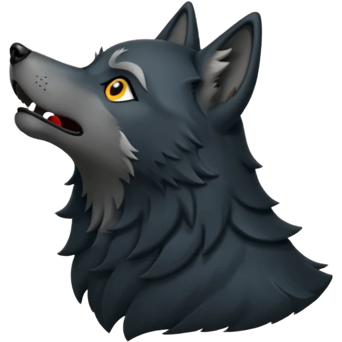 Black wolf howling eyes closed emoji