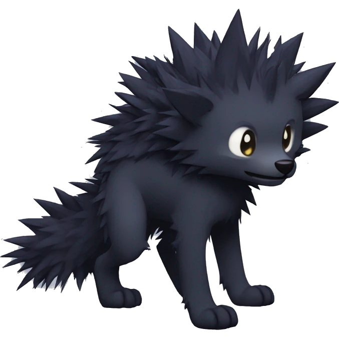 Dark Edgy Cool Fluffy Spiky FurSona Fakemon Full Body emoji