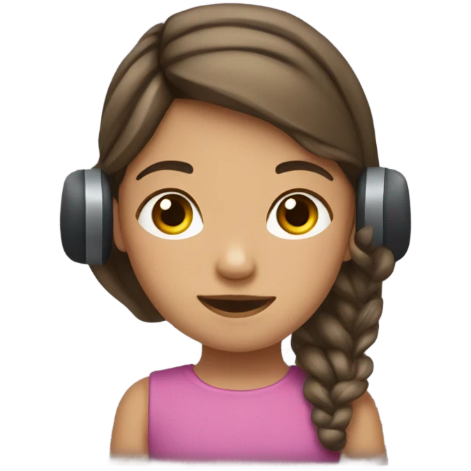 Una niña con su audífonos emoji