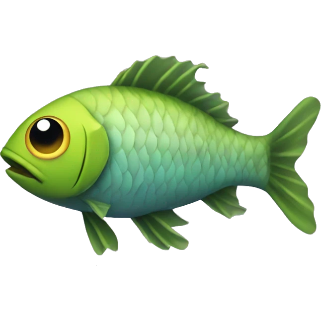 A fish with caterpiller legs emoji