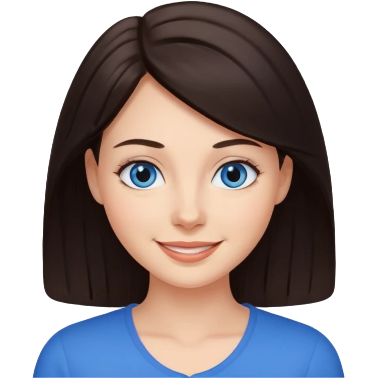 Chica pelo castaño oscuro y ojos azules que parezca más mayor y más guapa emoji