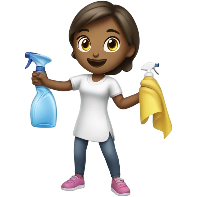 A girl cleaning really fast  emoji