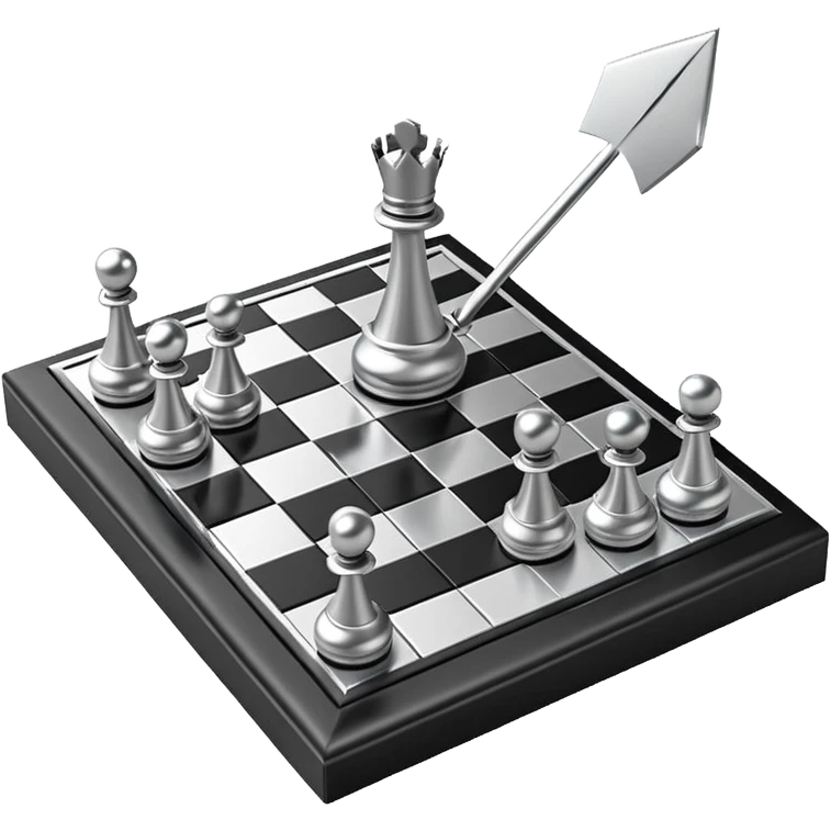 3d chessboard with arrow emoji