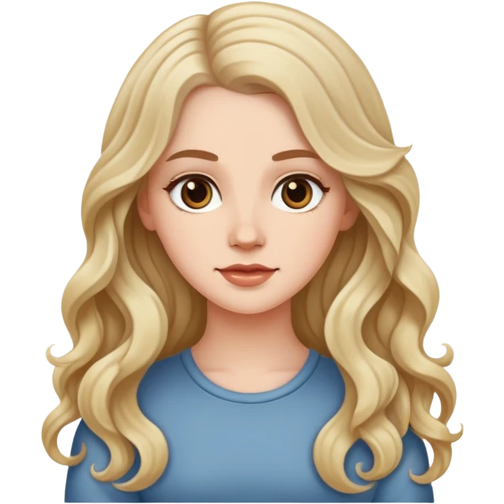 Long wavy hair white girl  emoji