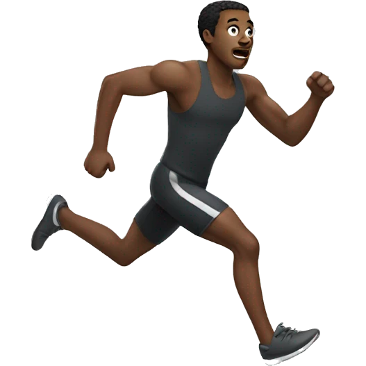 A black man running emoji