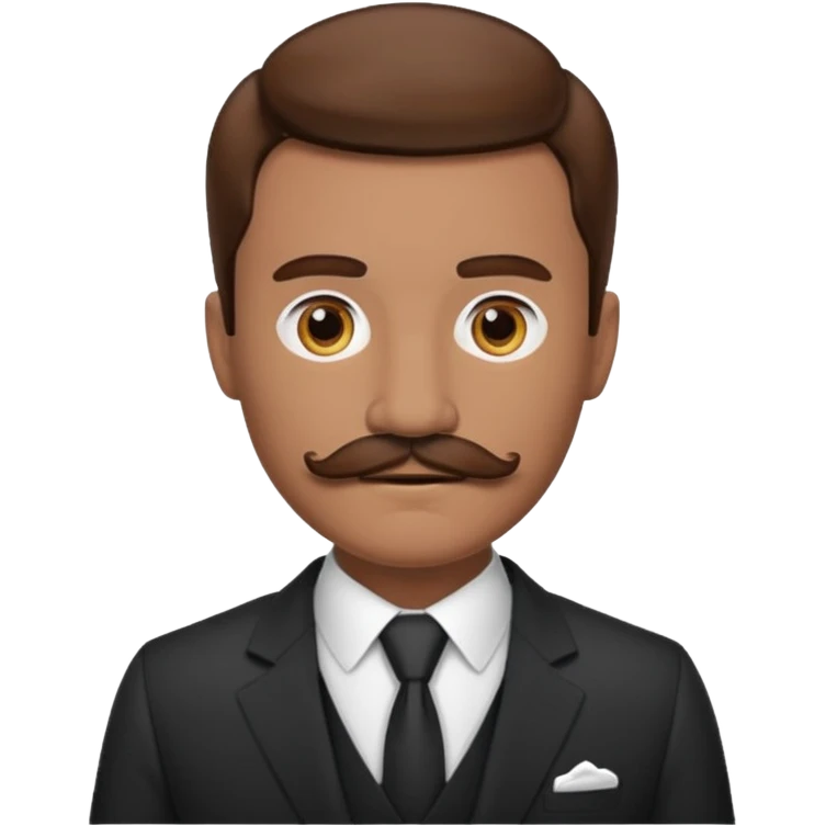 a male housekeeper in suit with a mustache emoji