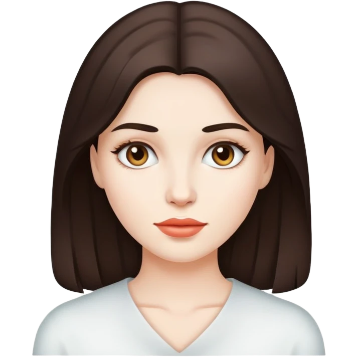 Brunette with white skin in clean style emoji