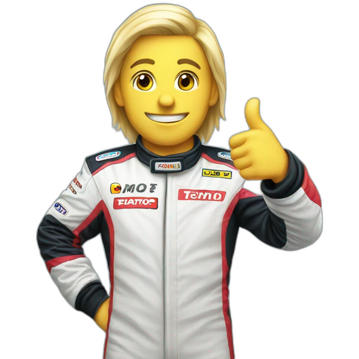 car racer thumbs up emoji