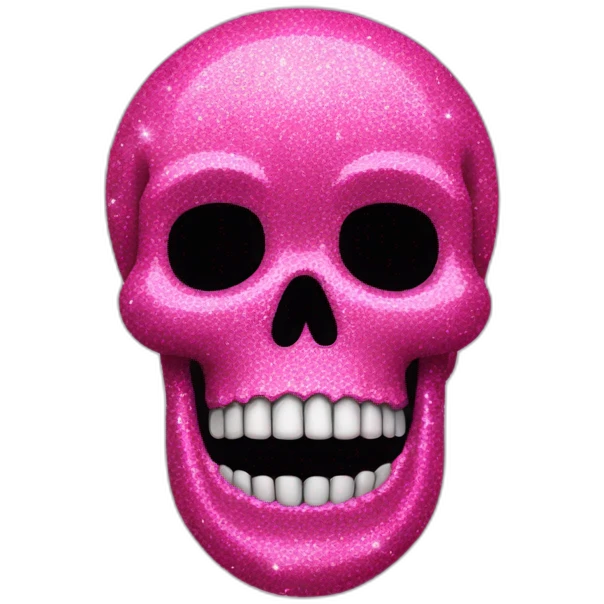 Pink glitter skull emoji