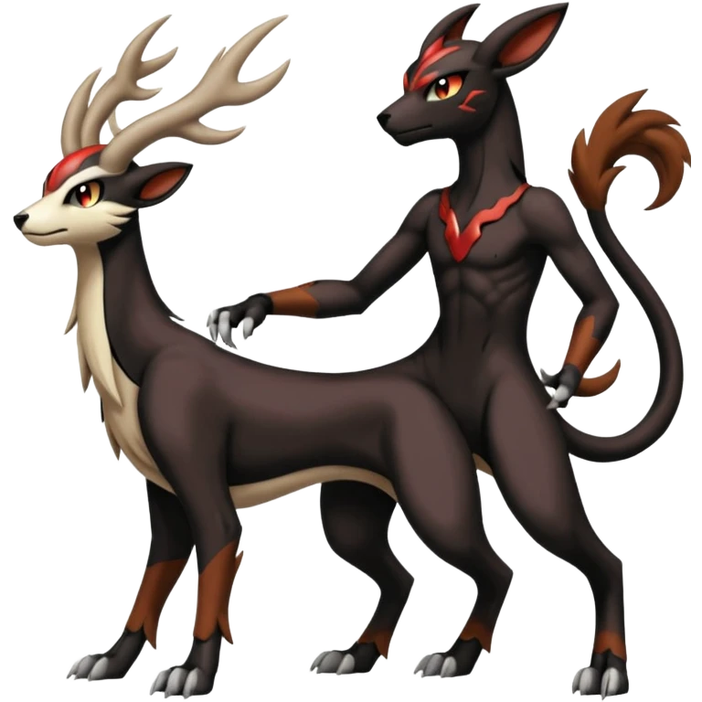 Darkrai-Houndoom-Crelly-Filian-Vedal-Meloetta-Fakémon-creature-hybrid-fusion, full body emoji
