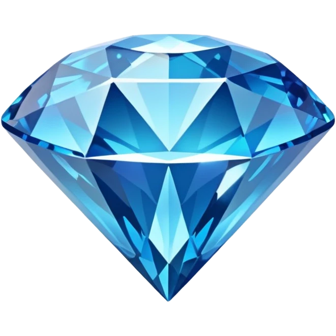 A sparkling blue diamond with a perfect cut, floating in the air. It is surrounded by a light magical glow. A symbol of value and uniqueness. emoji