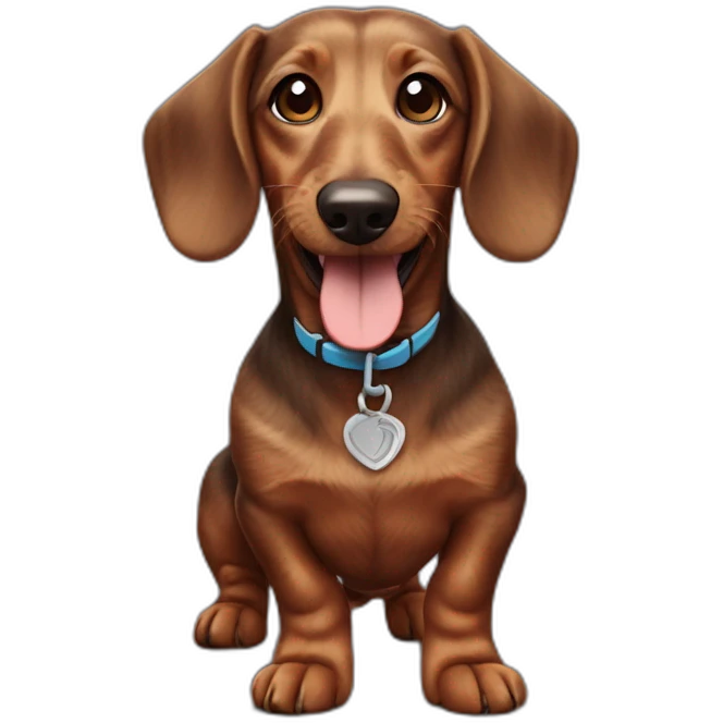 Happy brown wire-haired dachshund emoji