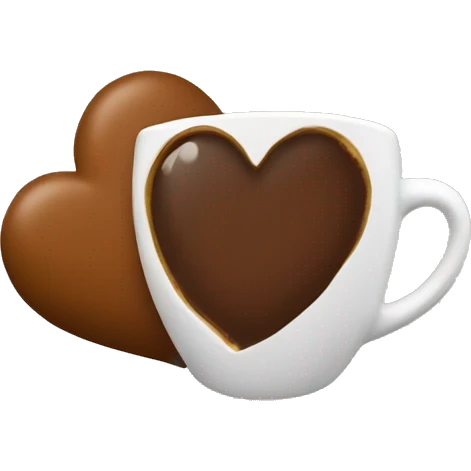 Brown heart with coffee emoji