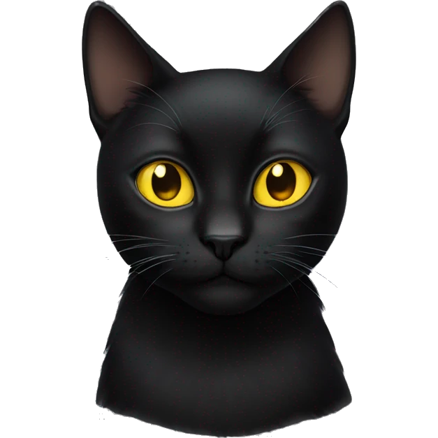 Black cat with yellow eyes emoji