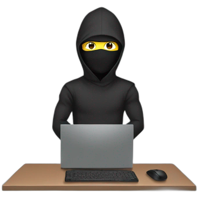 Ninja behind computer emoji