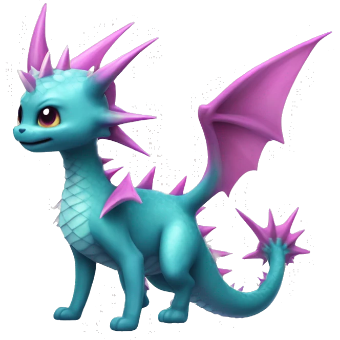 Pink Edgy Vaporeon dragon With Fins and spikes full body emoji