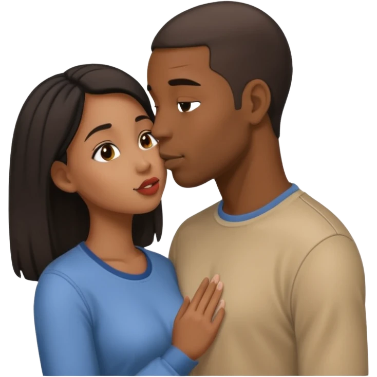 homme et femme noire qui s'embrassent emoji