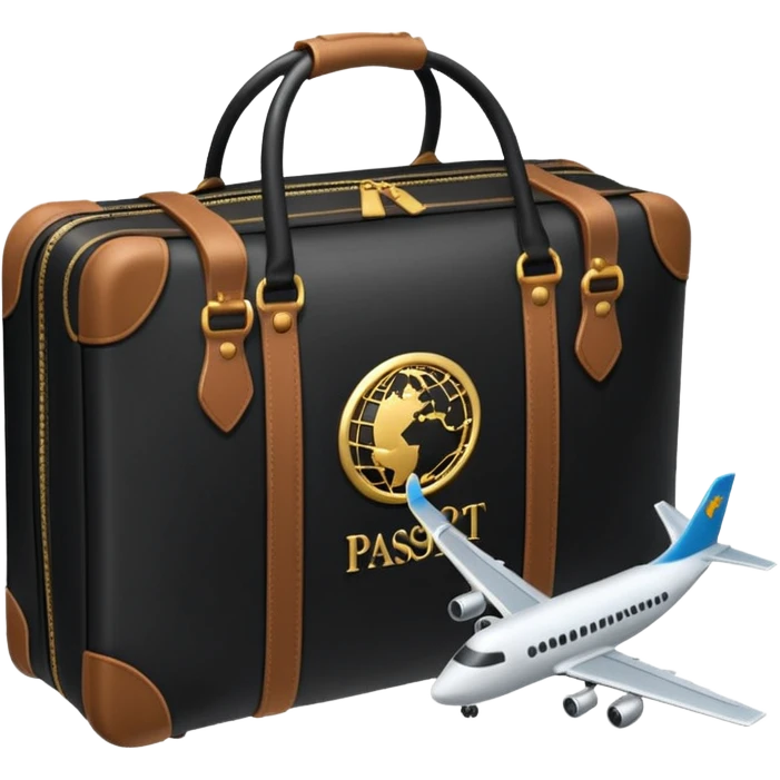 glob ,pass port, , travel bag , plane emoji