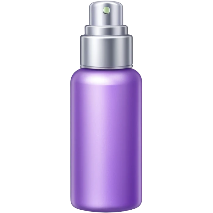 Emoji of a body highlighter spray. It is a small cylindrical purple bottle. emoji