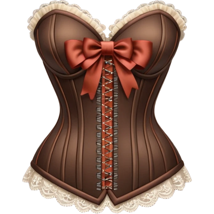 brown corset with bow emoji