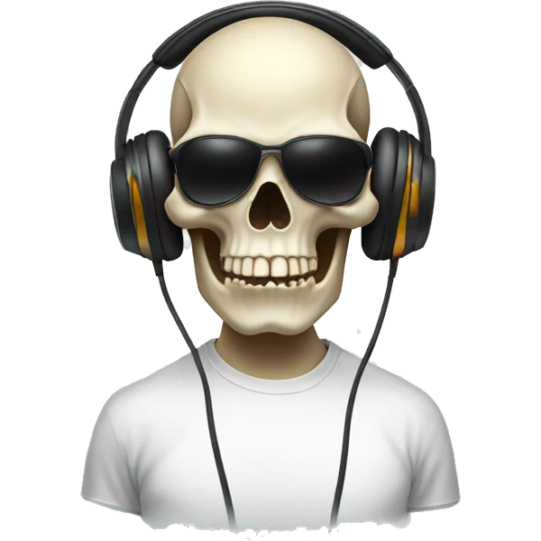 Skull with headphones emoji