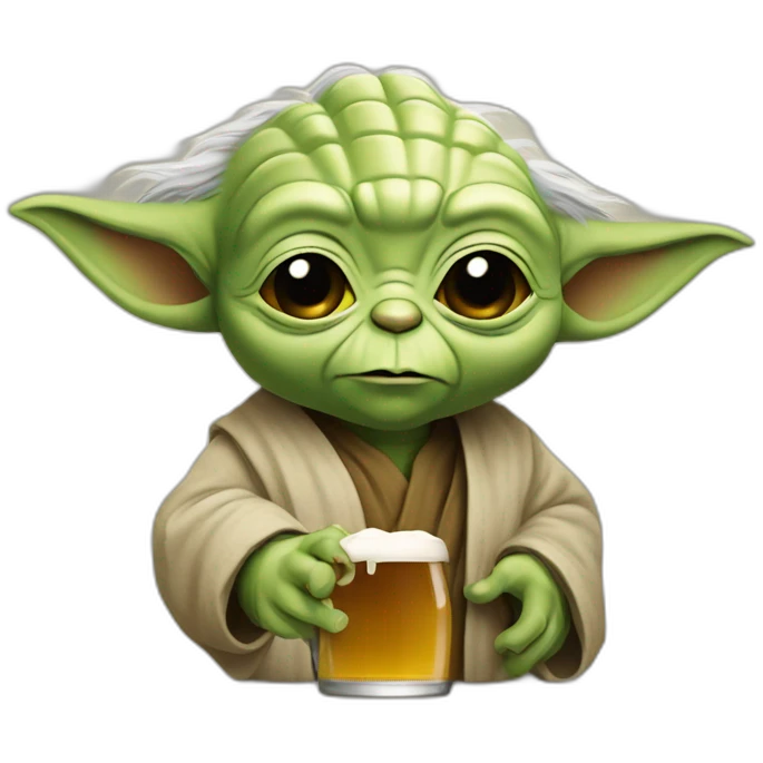 Yoda qui boit une bière emoji