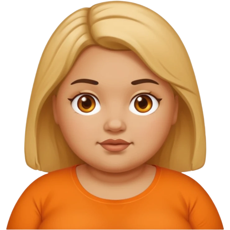 Fat girl with orange shirt emoji