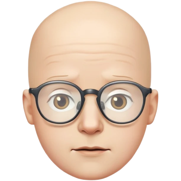 bald boy in glasses portrait emoji