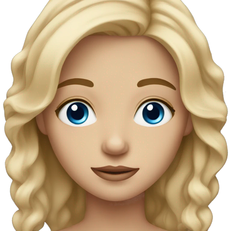 Medium length sandy blonde hair girl with blue eyes emoji