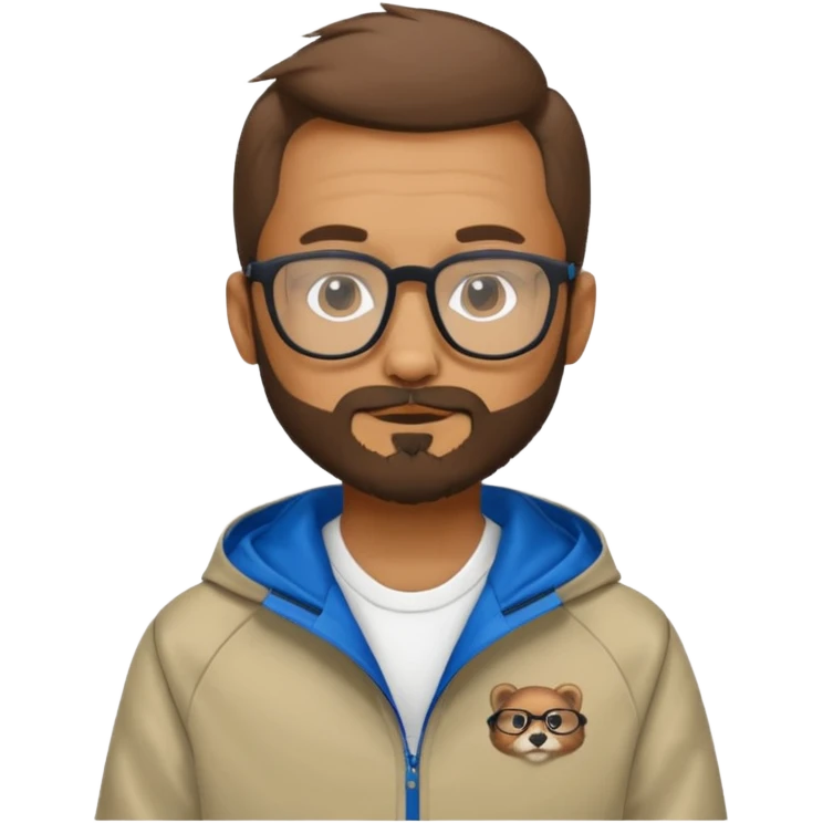 I need a weasel with glasses in an adidas jacket and a three day beard emoji