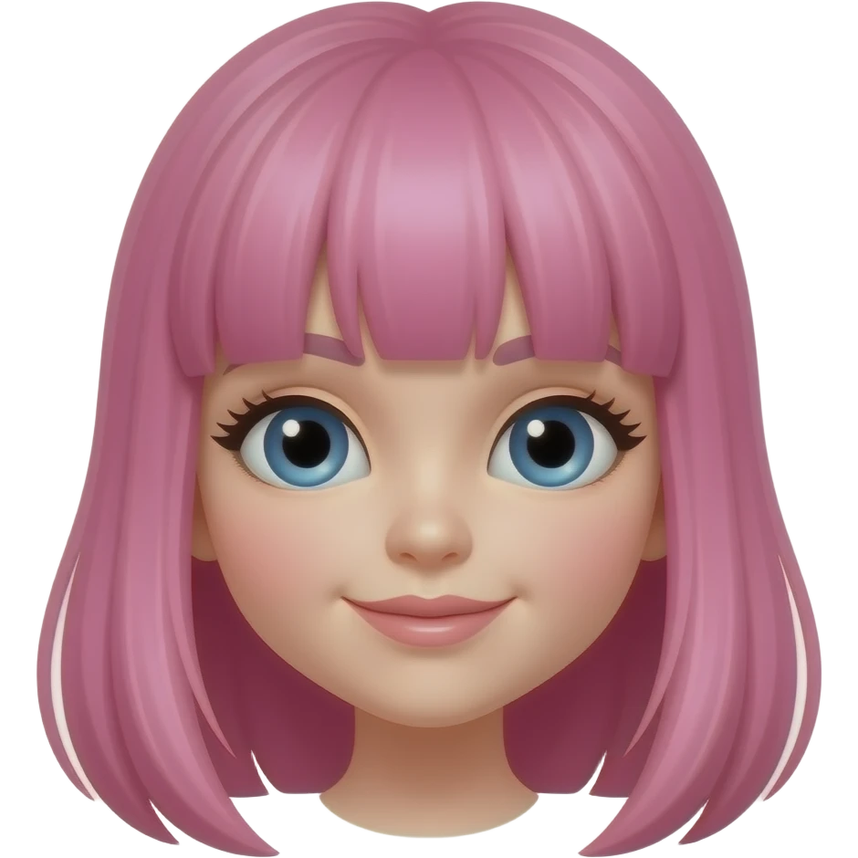 deixe a boneca do lado direito com o cabelo rosa emoji