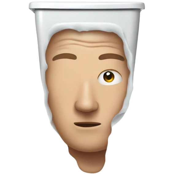 Man’s head coming out of toilet emoji