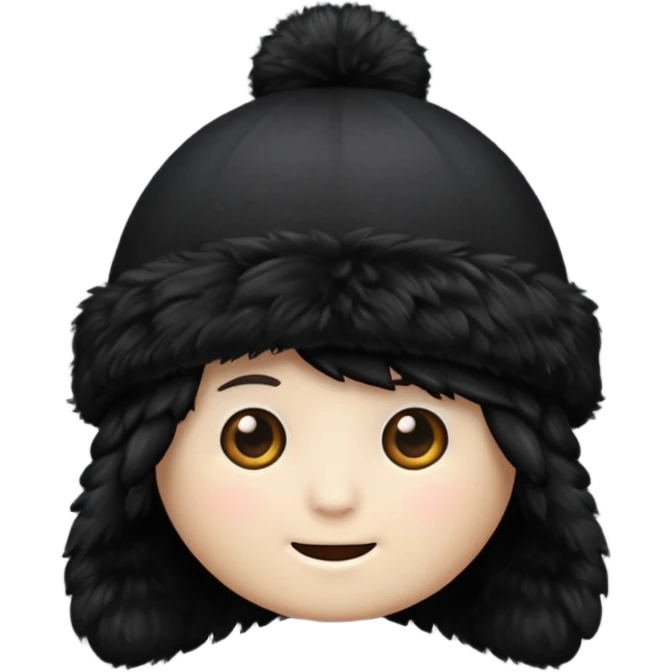 black fluffy hat emoji