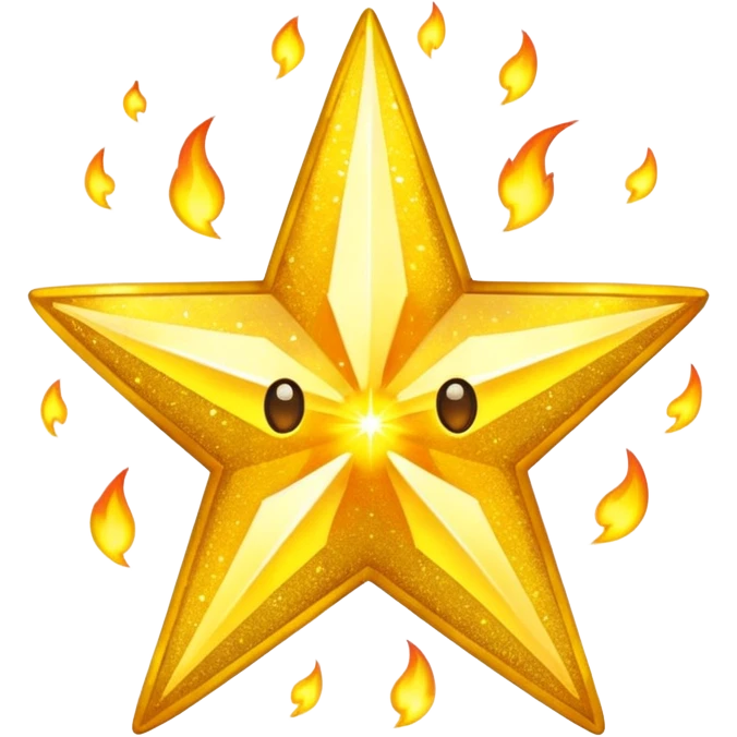 glitter yellow Star fire  emoji