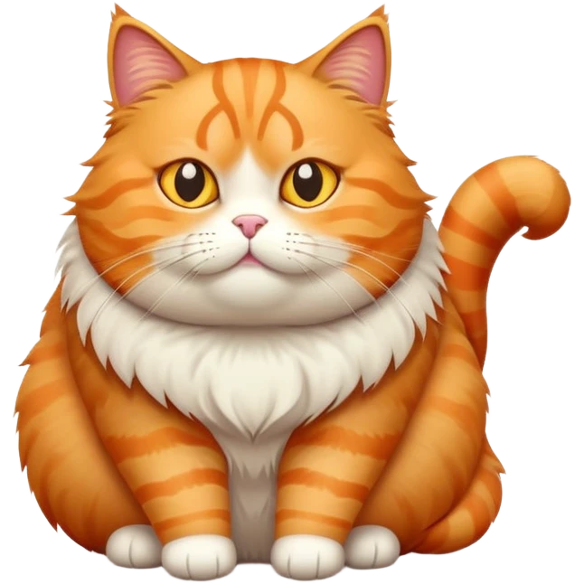 fat orange cat emoji