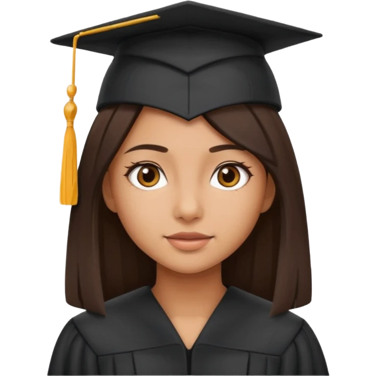 Niña graduada morena pelo liso  emoji