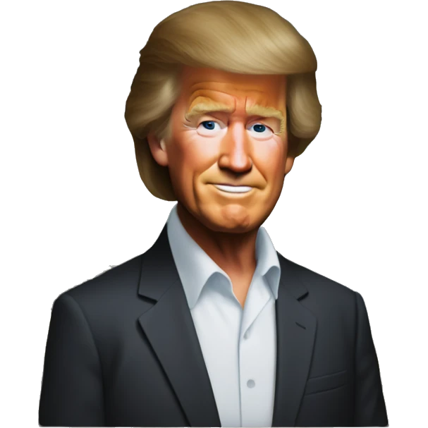 Bob Ross painting Donald Trump emoji